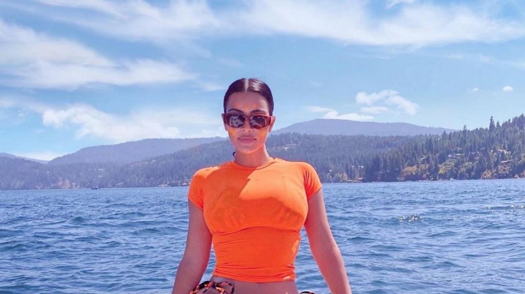 Kim has taken a break from all the work she was supposedly