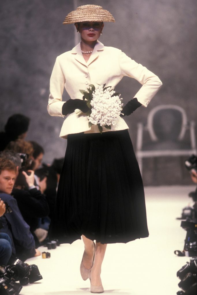Christian Dior’s very first haute couture show on 12 February 1947 debuting the voluptuous, ultra-feminine silhouette dubbed the ‘New Look’.