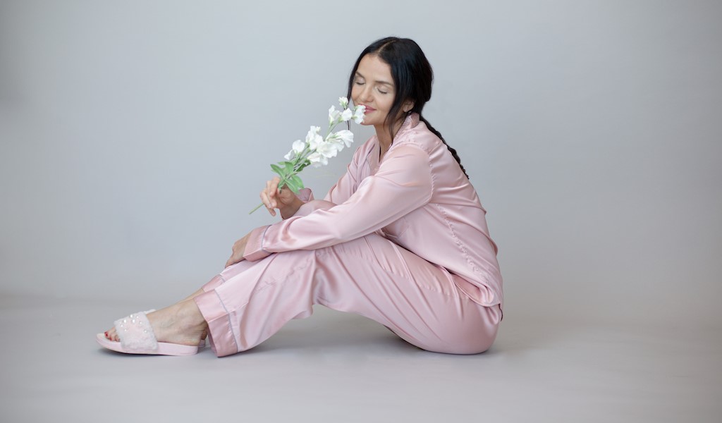 Rose Gold Silk Classic PJ Set – AED 220