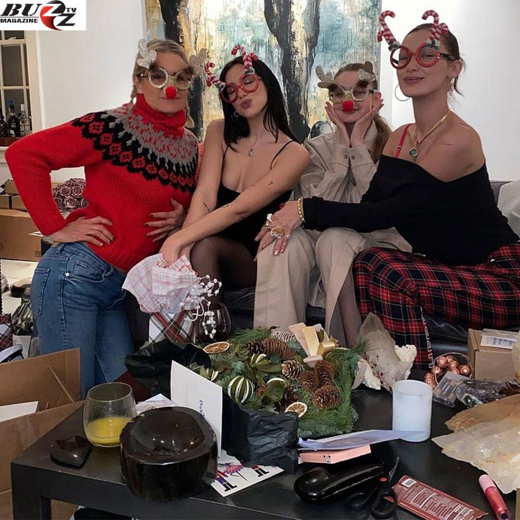 Gigi & Bella Hadid Celebrated Christmas with Funny Glasses 