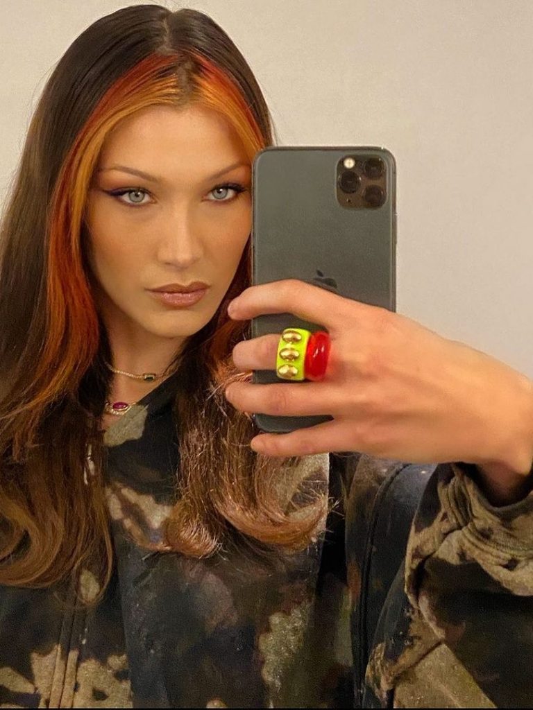 Bella Hadid Debuts Two-Toned Fire Red Hair
