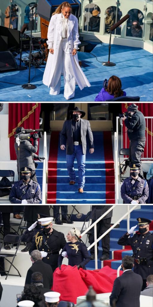 First came the camel coat worn to the Covid memorial service