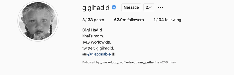 yesterday Hadid shared another sweet snap with her little girl