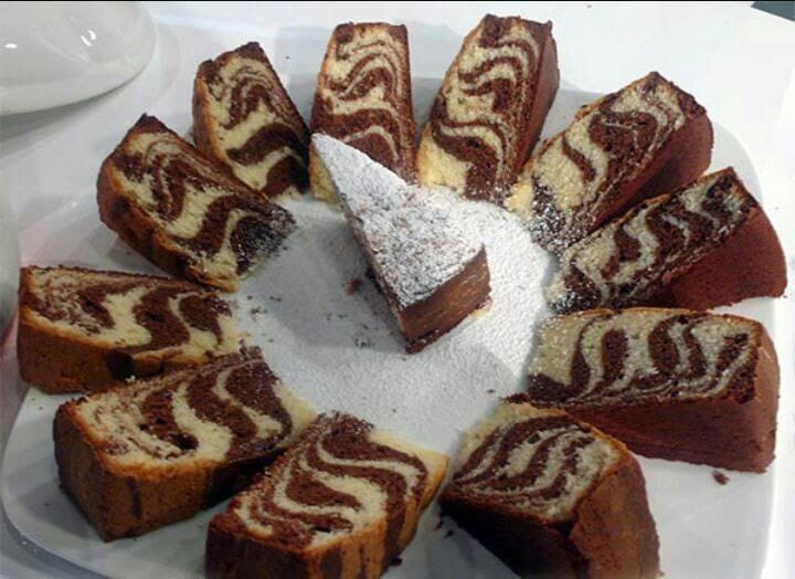 طريقة عمل كيك مخطط