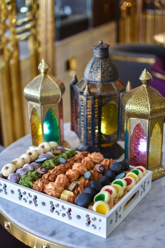 two main courses, two sides and an assorted Arabic sweet platter from Café Society’s bakery.