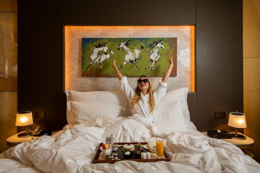 Enjoy your very own Grand Superior Room where romantic swan towels and rose petals set the mood