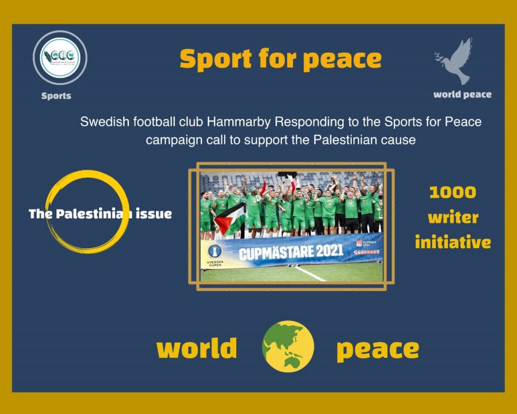 “1000 Writers Initiative”Swedish football club Hammarby Responding to the Sports for Peace campaign call to support the Palestinian cause