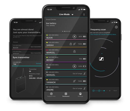 المهندس في جيبكم: يوجه تطبيق The Smart Assist المستخدمين خلال عمليات التهيئة والتجهيز لنظام الميكرفون اللاسلكي الخاص بهم