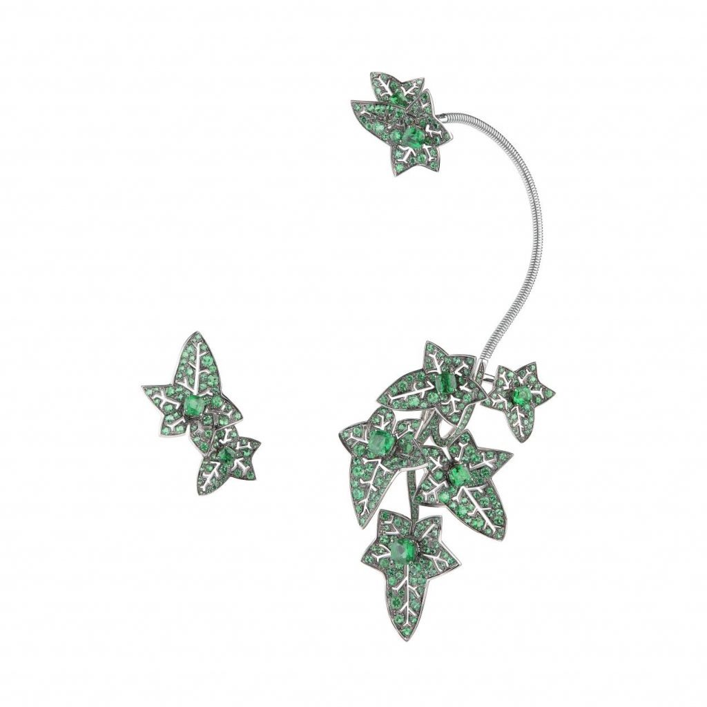 MasoomMinawalawas wearing the Lierre de Paris asymmetrical pendant earrings