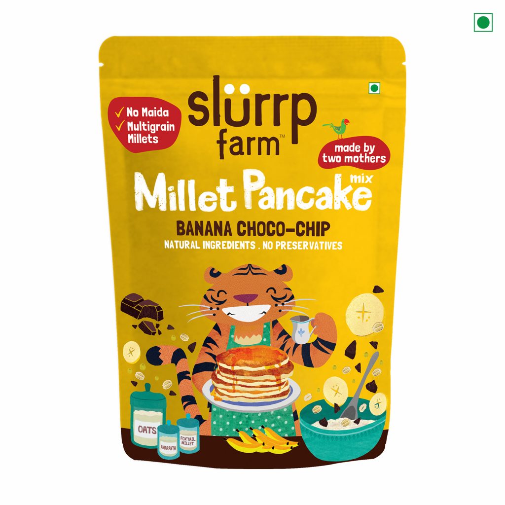 Millet Pancake (Available in Banana Choco-Chip and Chocolate flavours): AED 14.50
