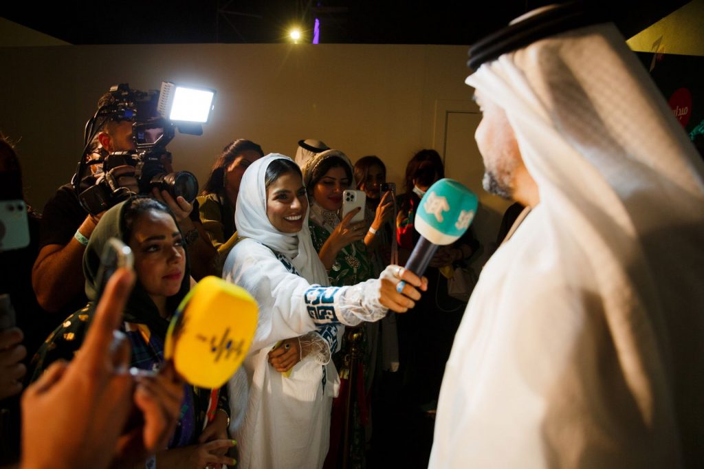 عقد الجسمي بعد الإنتهاء من الحفل مؤتمراً صحافياً مع الإعلام السعودي تحدث خلالها عن إستعداداته للمرحلة المقبلة في حفل إفتتاح "اكسبو 2020 دبي"