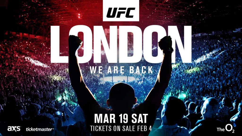 منافسات UFC تعود إلى لندن مع إقامة أول حدث دولي لهذا العام يوم 19 مارس