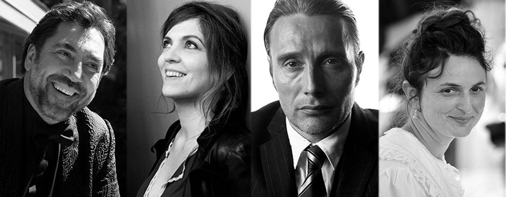 Javier Bardem © Greg Williams - Agnès Jaoui © Thibault Grabherr - Mads Mikkeslsen © Kenneth Willardt - Alice Rohrwacher © Alberto Pizzoli / AFP