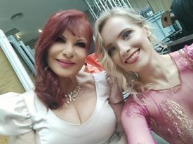 Miss Lithouania Cécile Tsson with Stavroulla Nicolaou