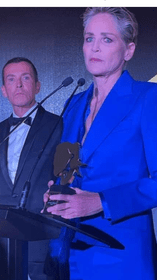 Sharron Stone with the president Better World Found Mr.Manuel Collas de La Roch