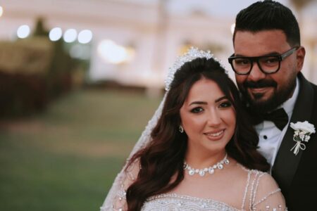 زفاف المطربة اية عبد الله والمخرج محمد العروسب وأغنية “كوشة واحدة “مفاجأة زفافها